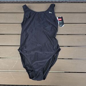 TYR Tyreeco Nylon Solid Black Maxfit One Piece Women Swim Size 40 New